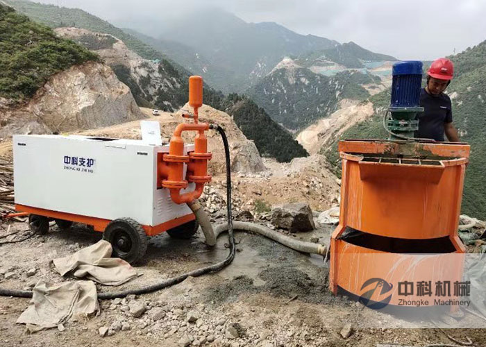 双缸液压砂浆泵施工现场