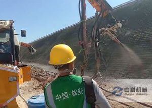 雄安新区混凝土湿喷机械手施工现场