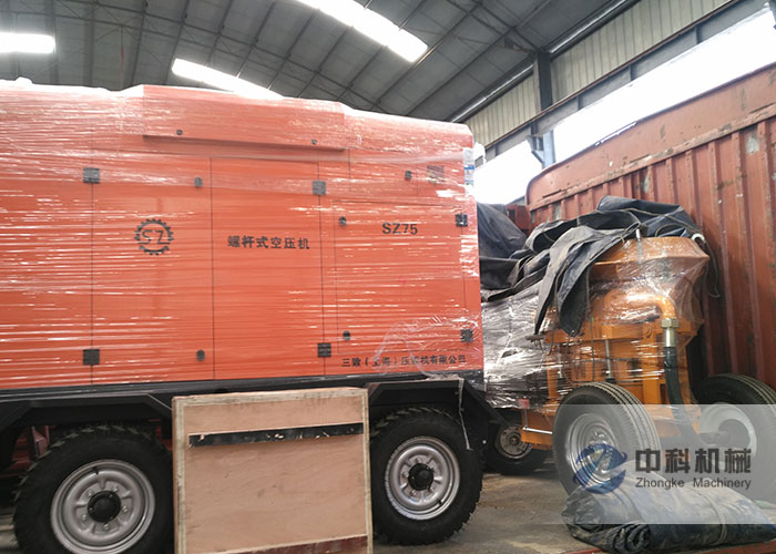 ZK700转子式混凝土湿喷机、空压机发货现场-0